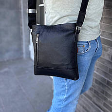 Чоловіча сумка з натуральної шкіри планшет через плече барсетка месенджер, фото 2