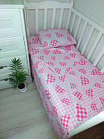 Комплект байкового постельного белья в детскую кроватку 120*60 см наволочка пододеяльник простынь Байка