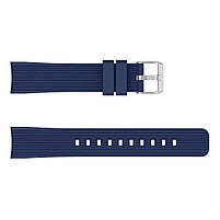 Ремінець силіконовий для годинника 20 мм Stripe темно-синій, фото 2