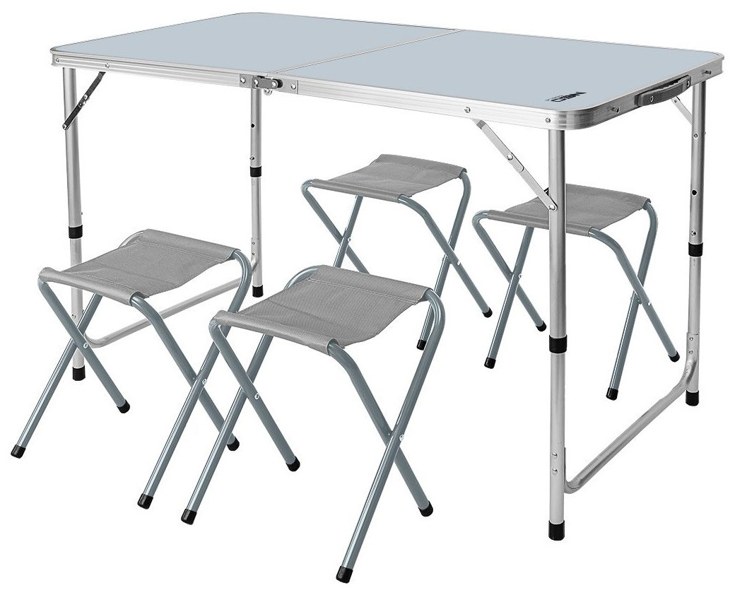 Neo Tools Набір стіл і стільці розкладні, стіл 120х60х54(74)см, 4 стільці, 6.9 кг (63-159)