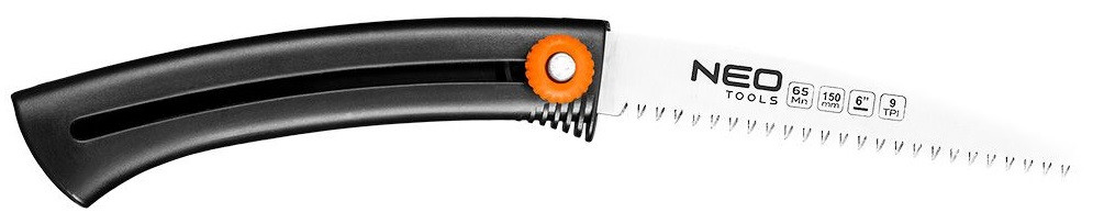 Neo Tools Пила садова, 150 мм, висувне полотно, 3D-мобіль, сталь 65Mn, кріплення для пояса, 0.09 кг (42-100)