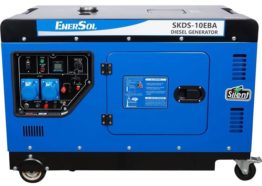 EnerSol Генератор дизельний, 230 В, 10.0 кВт, однофазний, 230 кг (SKDS-10EBA)