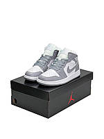 Женские зимние кроссовки Nike Air Jordan 1 High Silver Gray White Fur кроссовки женские найк зима