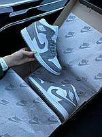 Женские зимние кроссовки Nike Air Jordan 1 High Silver Gray White Fur кроссовки женские найк зима