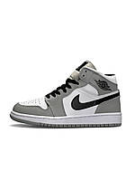 Женские зимние кроссовки Nike Air Jordan 1 High Silver Gray White Fur кроссовки женские найк зима