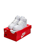 Женские зимние кроссовки Nike Air Force 1 High All White Fur кроссовки женские найк зима