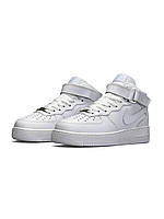 Женские зимние кроссовки Nike Air Force 1 High All White Fur кроссовки женские найк зима