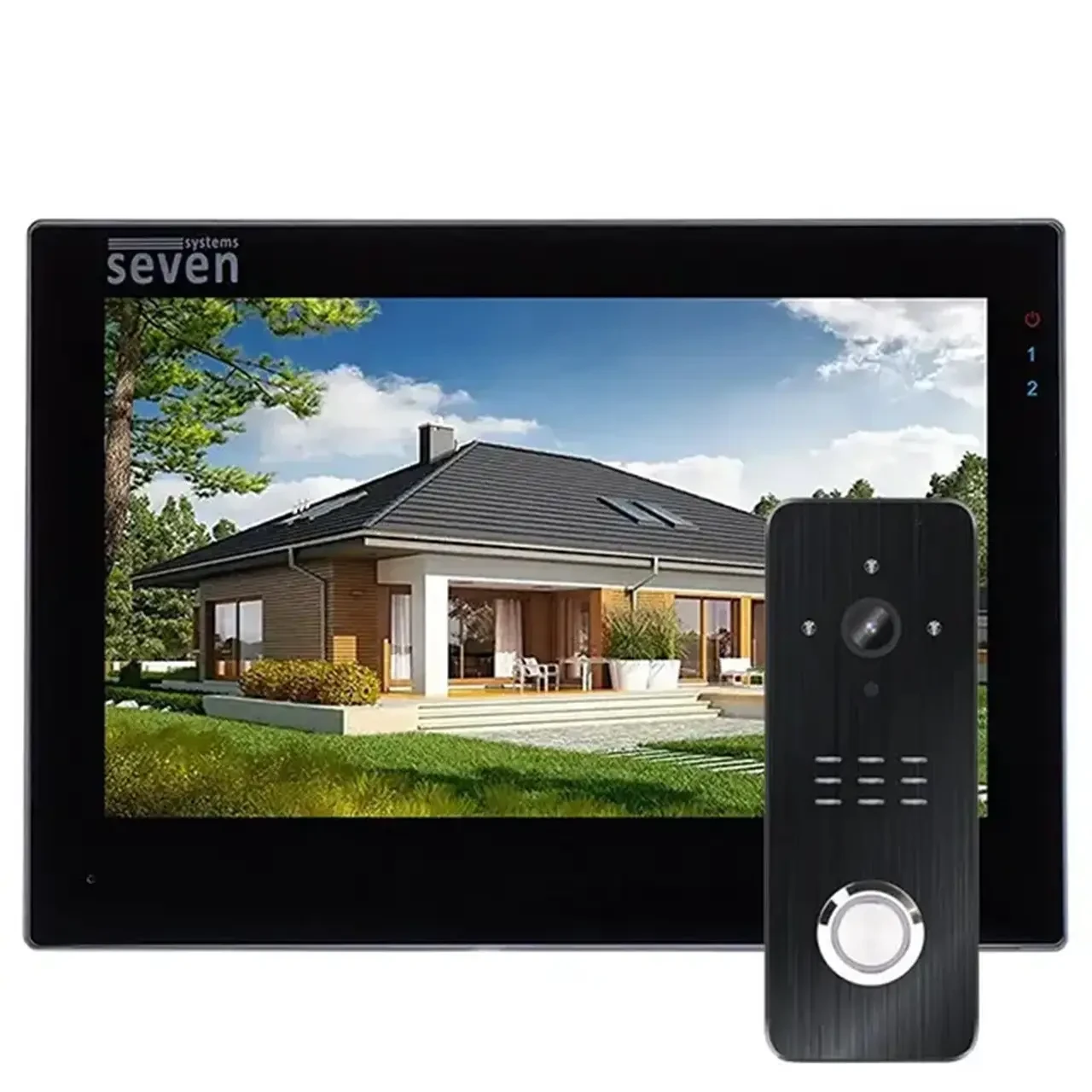 Комплект Wi-Fi домофону 7 дюймів з панеллю виклику SEVEN DP-7577/07Kit black