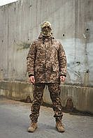 Тактическая зимняя пиксельная форма армейская, Теплый военный костюм пиксель ЗСУ на флисе Парка + Штаны niki
