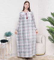 Домашнее длинное платье в пол больших размеров 64-70, велюровое, синее, красное, серое Турция ТМ Мerve Moda 2XL , Серый
