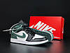 Зимові чоловічі кросівки Nike Air Jordan 1 Winter Winter Fur green black Найк Джордан Ретро з хутром високі чорні зеленим, фото 6