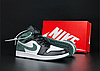 Зимові чоловічі кросівки Nike Air Jordan 1 Winter Winter Fur green black Найк Джордан Ретро з хутром високі чорні зеленим, фото 2