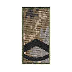 Вишитий погон штаб-сержант ЗСУ піксель на липучці., фото 1