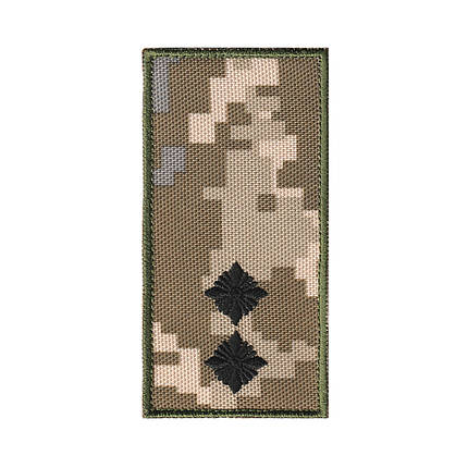 Вишитий погон лейтенанта ЗСУ піксель на липучці., фото 1
