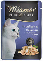Miamor Feine Filets - влажный корм для кошек с тунцем и кальмарами - пакетик 100