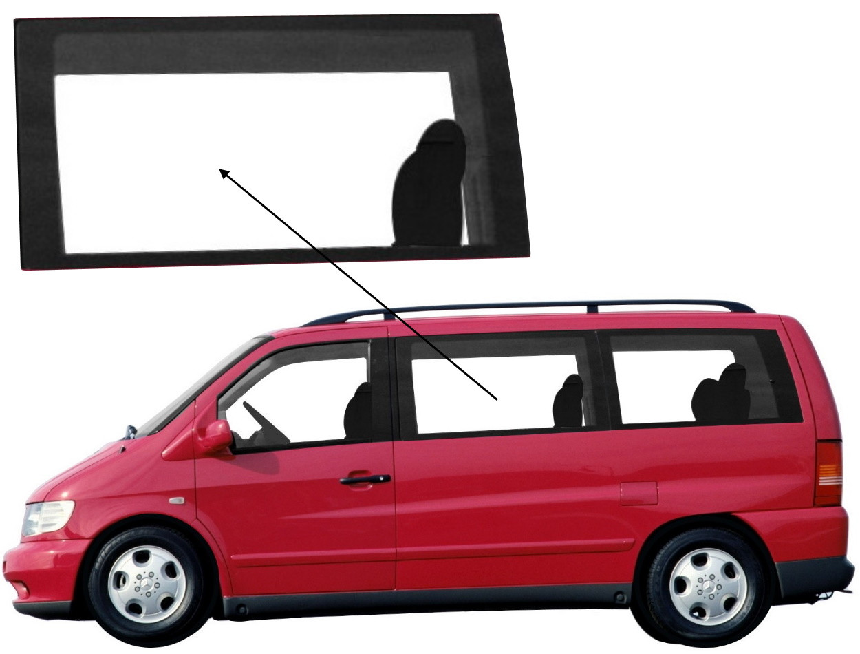 Бічне скло Mercedes Vito 1996-2003 салону переднє ліве, фото 1