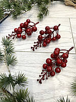 Ягода червона, глянцева для декору ( упаковка 10 штук, 12 см), фото 5