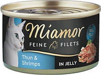 Miamor Feine Filets - влажный кошачий корм с тунцем и креветками - банка 100 г