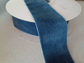 Оксамитова стрічка 5см (#8112) синій
