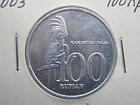 Монета 100 рупий Индонезия 2003 фауна птица попугай