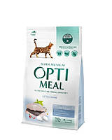 Полнорационный сухой корм для взрослых кошек Optimeal с высоким содержанием щепы 10 кг.