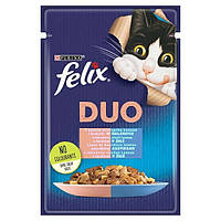 Felix Duo Корм для кошек с вкусной смесью лосося и сардины в желе 85 г