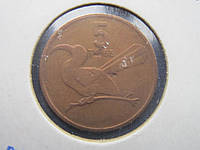 Монета 5 тхебе Ботсвана 1977 фауна птица