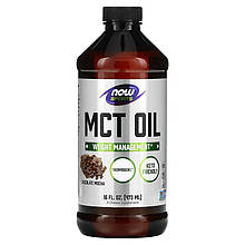 Олія МСТ NOW Foods, Sports "MCT Oil" для контролю та зниження ваги, шоколадна моко (473 мл)