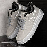 Кросівки зимові Nike Suede Winter Grey чоловічі сірі з хутром найк замшеві повсякденні зима, фото 3