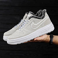 Кроссовки зимние Nike Suede Winter Grey мужские серые с мехом найк замшевые повседневные зима