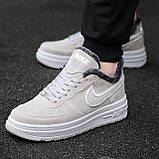 Кросівки зимові Nike Suede Winter Grey чоловічі сірі з хутром найк замшеві повсякденні зима, фото 7