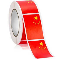 Стикеры Китайский флаг RESTEQ 250 шт. Набор стикеров Китайский флаг 2.5х3.7 см. Наклейки с изображением