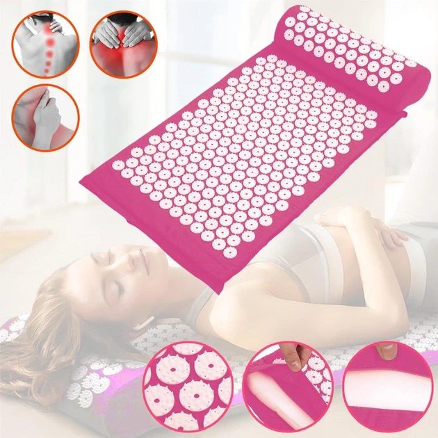 Акупунктурний масажний килимок з подушкою Acupressure mat Jw