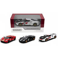 Машинка металл KINSMART KT5448W легковая FORD GT (Heritage Edition) 5'' инерц.откр.дв.3цв.кор.