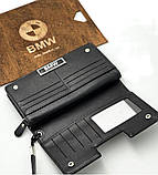 Гаманець портмоне з логотипом BMW (БМВ) еко шкіра, чорний, фото 2