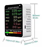 Монітор довкілля (вимірювання рівня: CO2, CO, HCHO, TVOC, PM2.5, PM10) Модель VT-6 з сигналізацією, фото 3