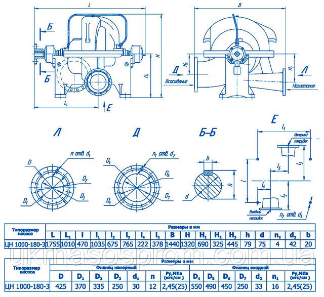 насос ЦН 1000-180-3  насос ЦН 1000-180 цена производитель чертеж