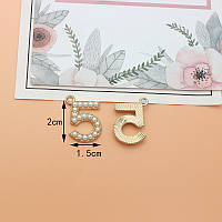 Підвіска металева перлинна 20*15 мм Цифра 5