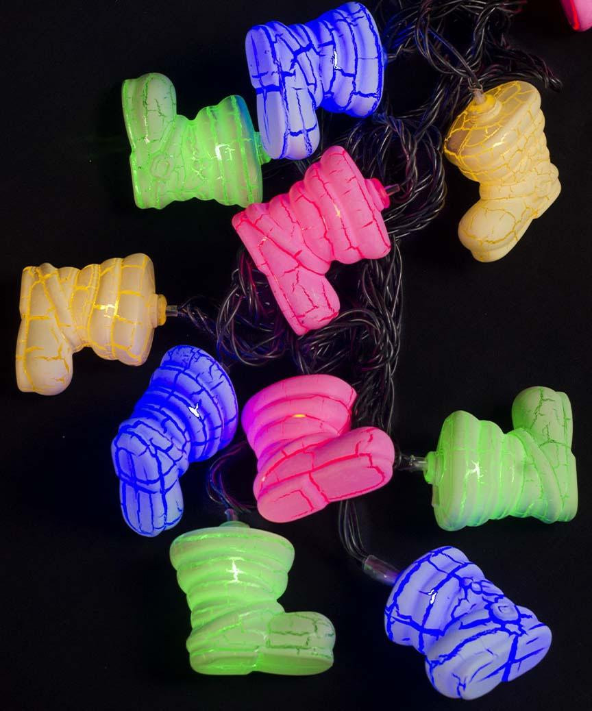 Світлодіодна новорічна гірлянда "Зірки" 12 LED, 5м + перехідник, 220V, IP44 Чобіток