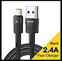Кабель Essager lightning USB 2.4A быстрая зарядка iPhone 1метр провод шнур