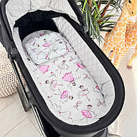 Набор в детскую коляску для прогулок ортопедическая подушка для младенцев и непромокающая простыня на резинке