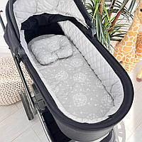 Набор в детскую коляску для прогулок ортопедическая подушка для младенцев и непромокающая простыня на резинке