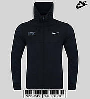 Куртка чоловіча Nike чорна вітровка з лого демісезонна з капюшоном весна осінь найк стильна молодіжна