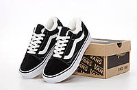 Женские кеды Vans Old Skool Black White (с мехом) VN000D3HY28