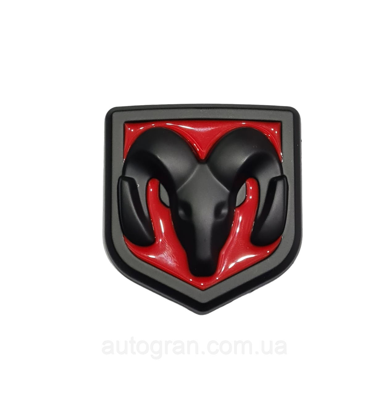 Емблема кузова Dodge 66х62мм червона