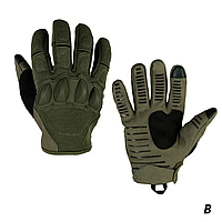 Перчатки тактические Wellberry Олива (L), Рукавицы штурмовые с закрытыми пальцами для ВСУ, полнопалые перчатки
