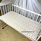 Простирадло на резинці в дитяче ліжечко 120*60 см матеріал байка бавовна, фото 4