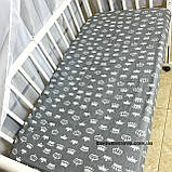 Простирадло на резинці в дитяче ліжечко 120*60 см матеріал байка бавовна, фото 9