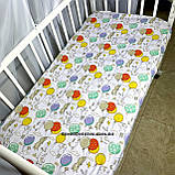 Простирадло на резинці в дитяче ліжечко 120*60 см матеріал байка бавовна, фото 6