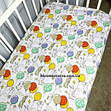 Простирадло на резинці в дитяче ліжечко 120*60 см матеріал байка бавовна, фото 7